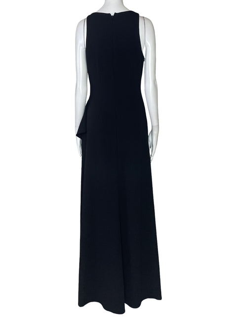 Vestido Alex Evenings Drapeado Maxi Negro-Talla 4
