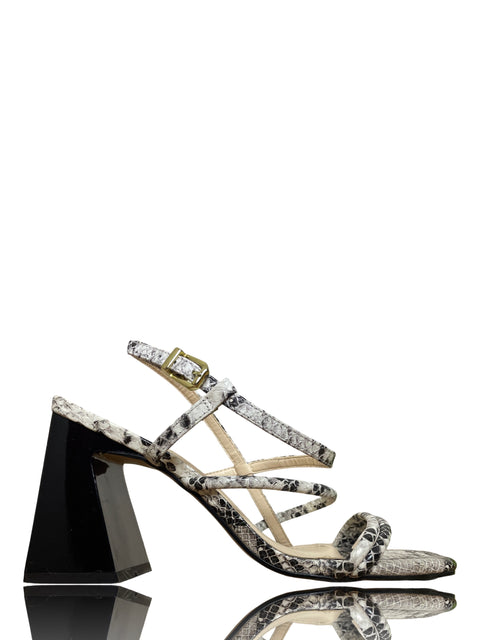 Calzado Dian Paris Tiras Snake Print Negro - Talla 4