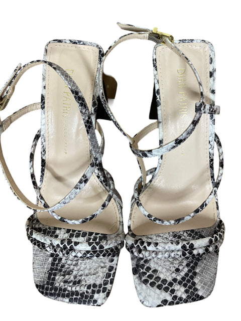 Calzado Dian Paris Tiras Snake Print Negro - Talla 4