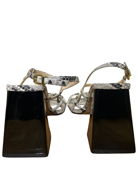 Calzado Dian Paris Tiras Snake Print Negro - Talla 4