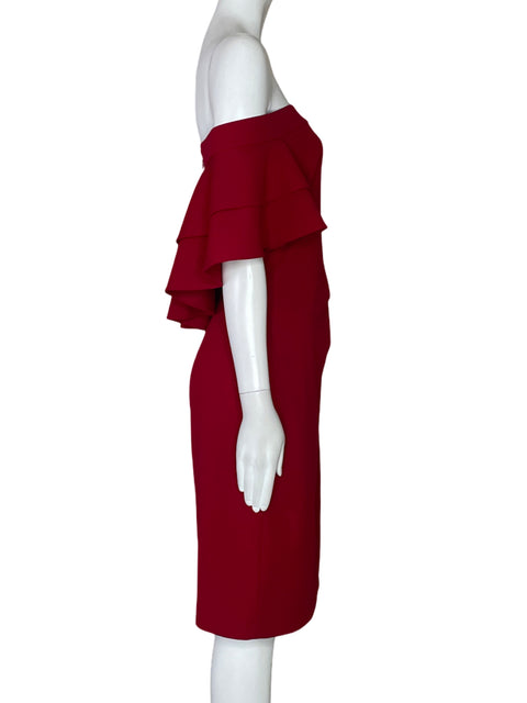 Vestido Ralph Lauren Vuelo Drapeado Rojo-Talla 6