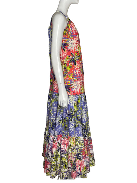 Vestido Tesoro TPS Estampado Vuelos Rosado-Talla M