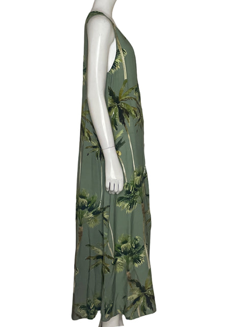 Vestido Malai Estampado Palmas Verde-Talla M