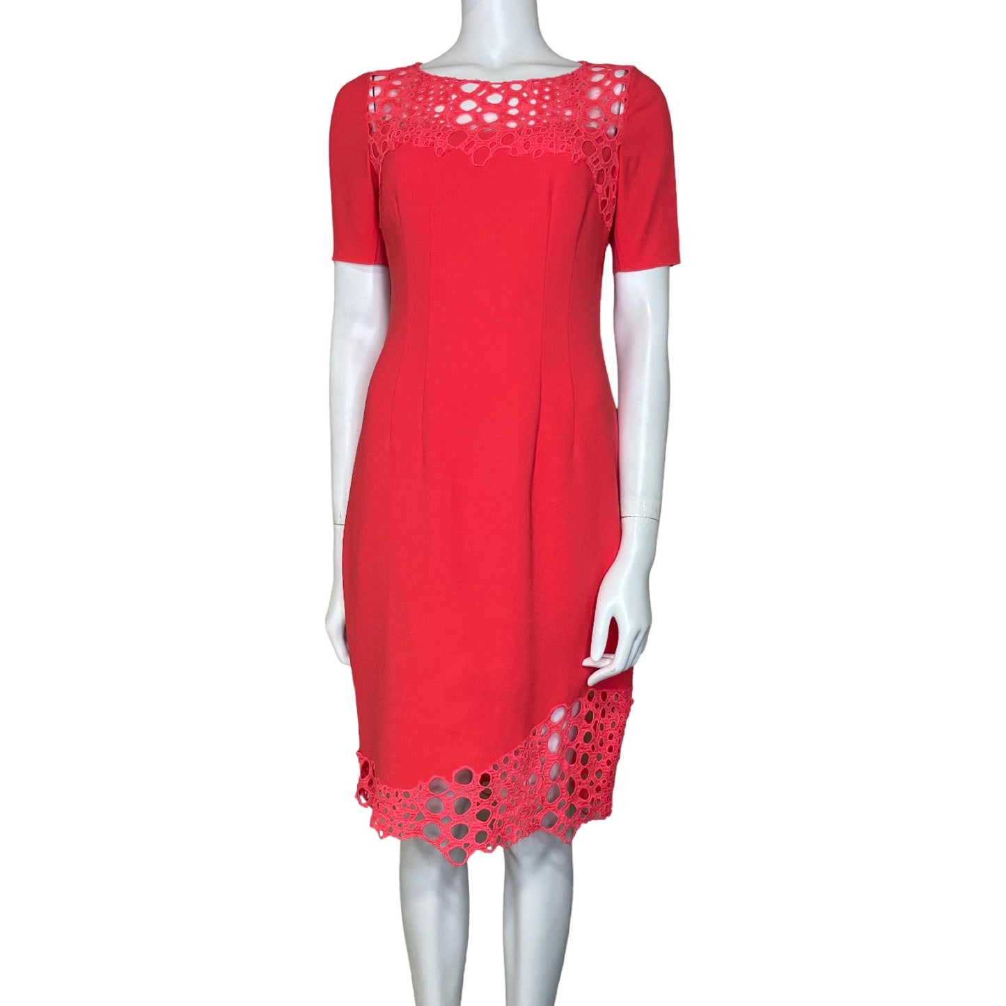 Vestido Elie Tahari Cuello Encaje Rosado-Talla-6