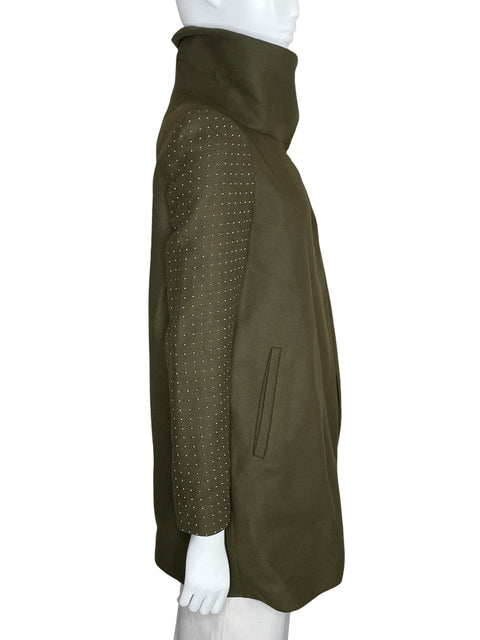 Abrigo Zara Cuello Alto Verde-Talla S