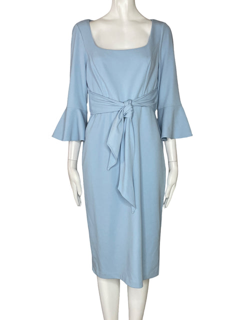 Vestido Adriana Papel Midi Mangas 3/4 Azul-Talla 6