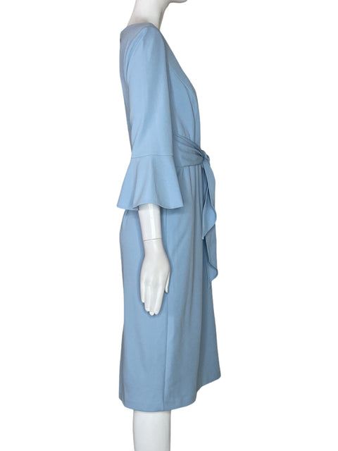 Vestido Adriana Papel Midi Mangas 3/4 Azul-Talla 6