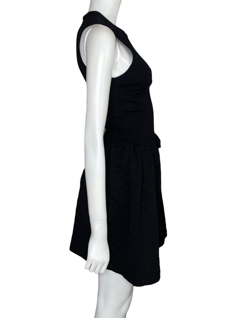 Vestido Red Valentino Mini Flared Sleeveless Negro-Talla M