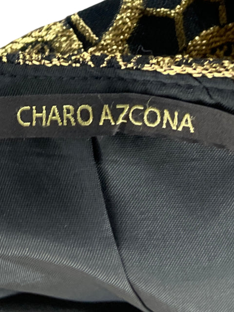 Vestido Charo Azcona Mini Bordados Negro - Talla 6