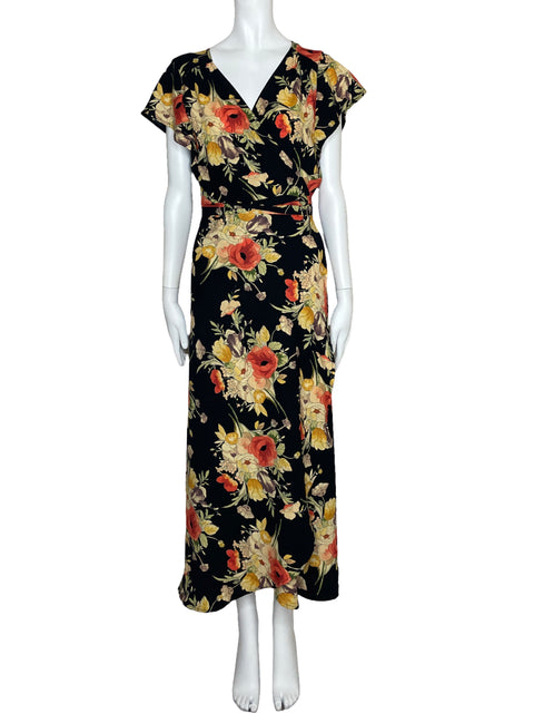 Vestido Tesoro TPS Wrap Floral Negro-Talla M