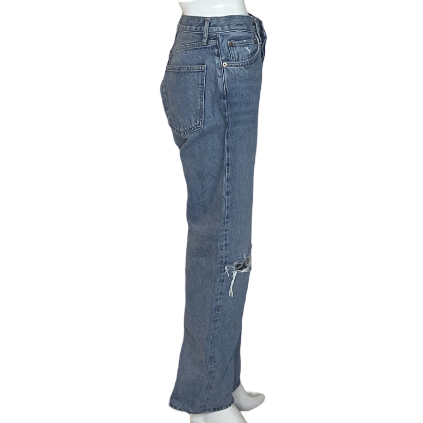 Pantalón Agolde Asimétrico Roto Azul - Talla 27