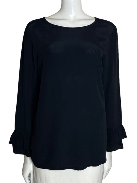 Blusa Massimo Dutti Manga Larga Negro-Talla L