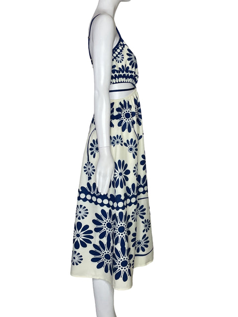 Vestido Tesoro Tps Tiras Flores Maxi Blanco-Talla S