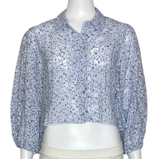 Camisa Zara Floral Azul - Talla M