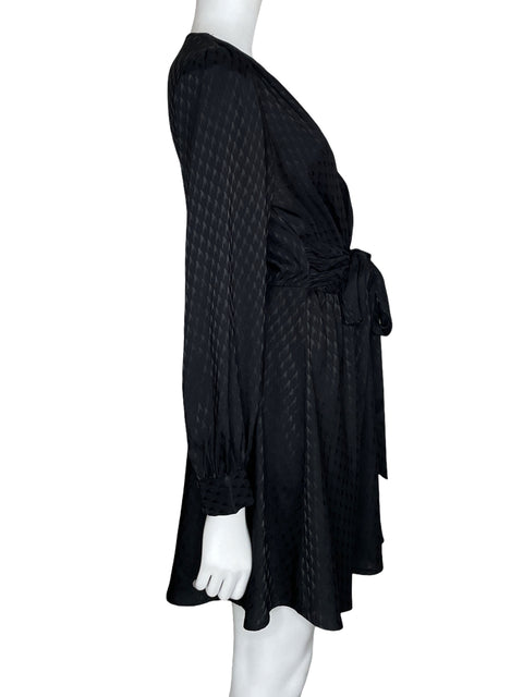 Vestido Express Satinado Manga Larga Negro-Talla M