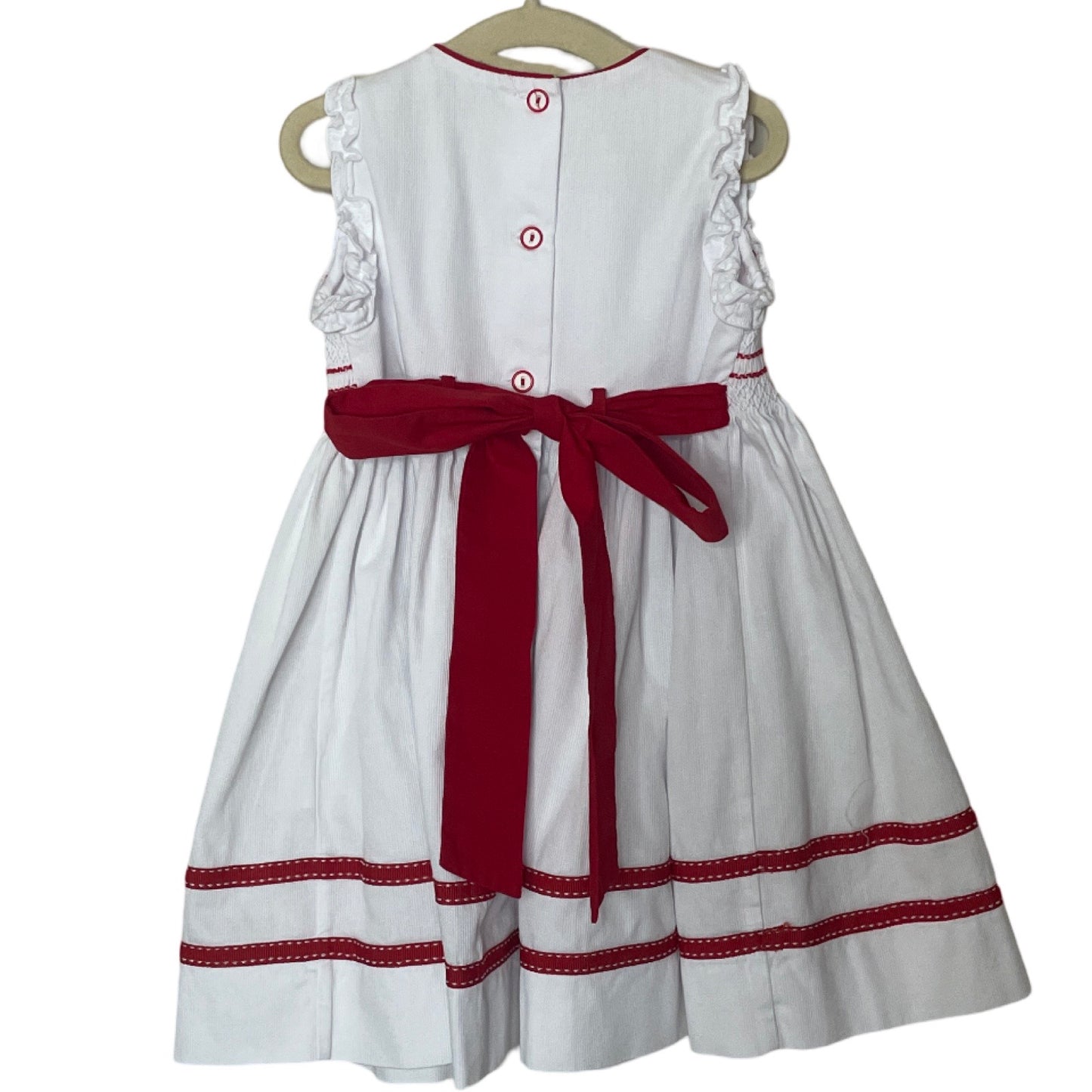 Vestido Bordino Bordados Blanco - Talla 2T