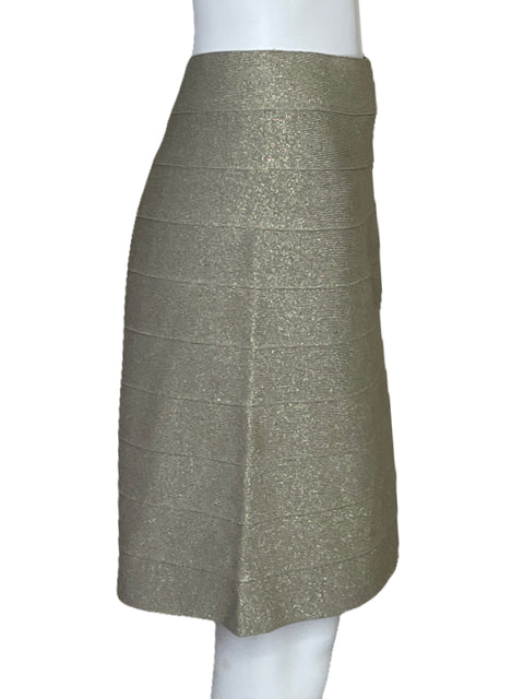 Falda Carmen Marc Valvo Brillo Dorado-Talla M