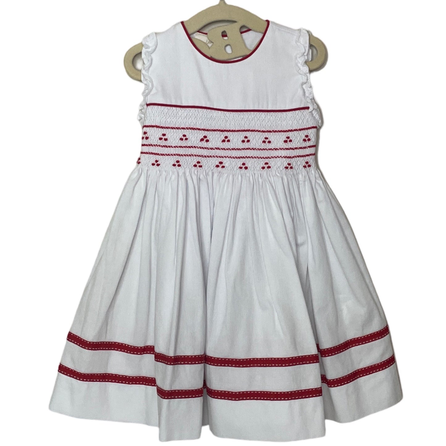 Vestido Bordino Bordados Blanco - Talla 2T