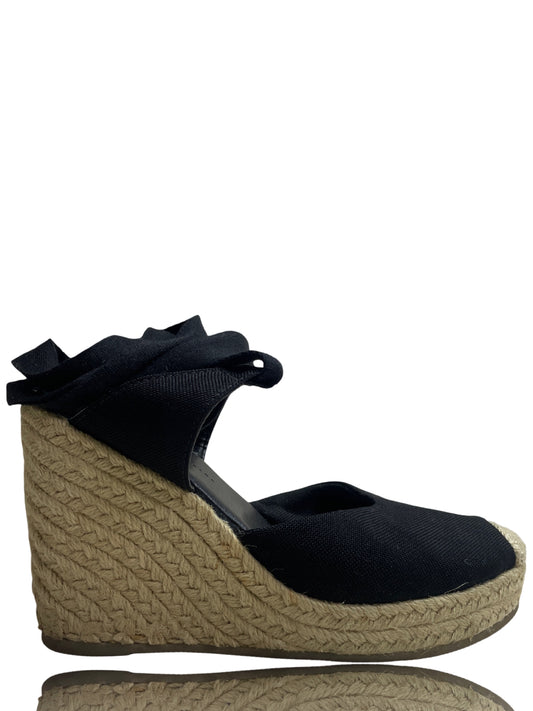 Sandalias Touche De Yute Negro - Talla 6