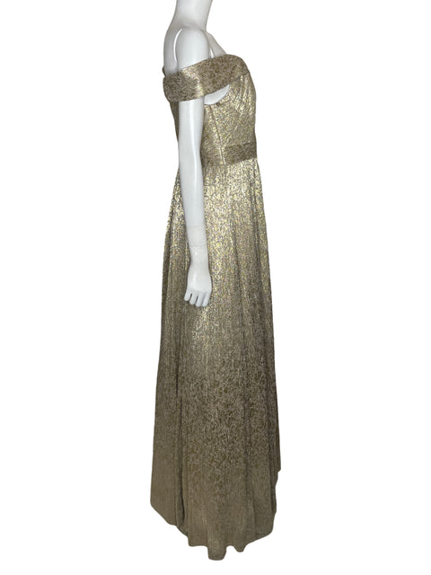 Vestido Aidan Mattox Brillante Dorado - Talla 12