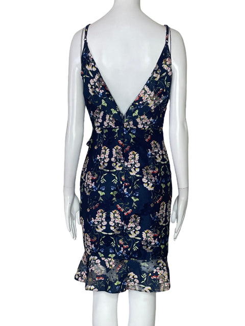 Vestido Minuet Flores Encaje Azul-Talla S