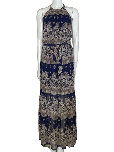 Vestido Jessica Simpson Maxi Print Azul-Talla 4