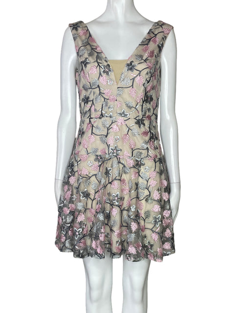 Vestido Ina Encaje Hojas Beige-Talla S