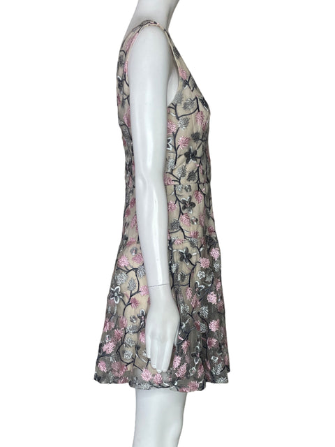Vestido Ina Encaje Hojas Beige-Talla S