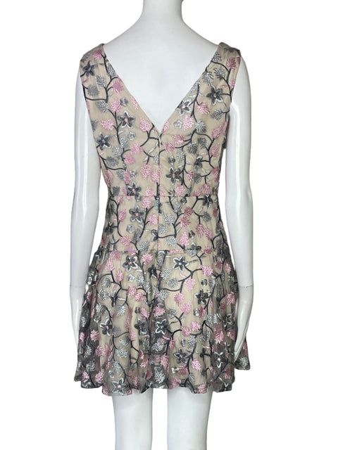 Vestido Ina Encaje Hojas Beige-Talla S