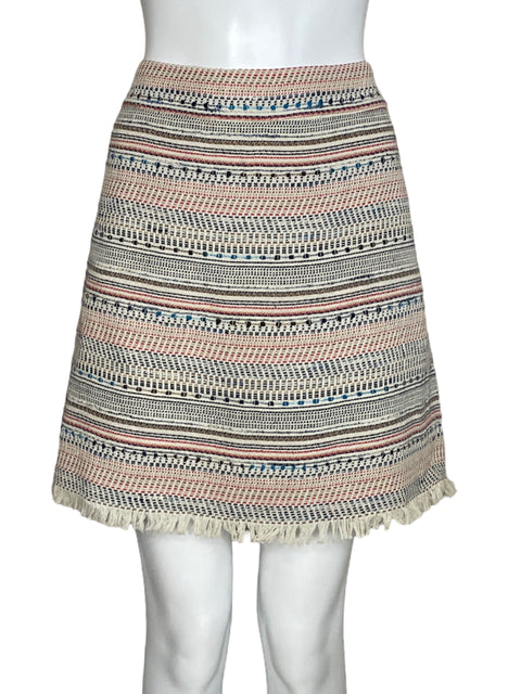 Falda Loft Tweed Rayas Beige-Talla 8