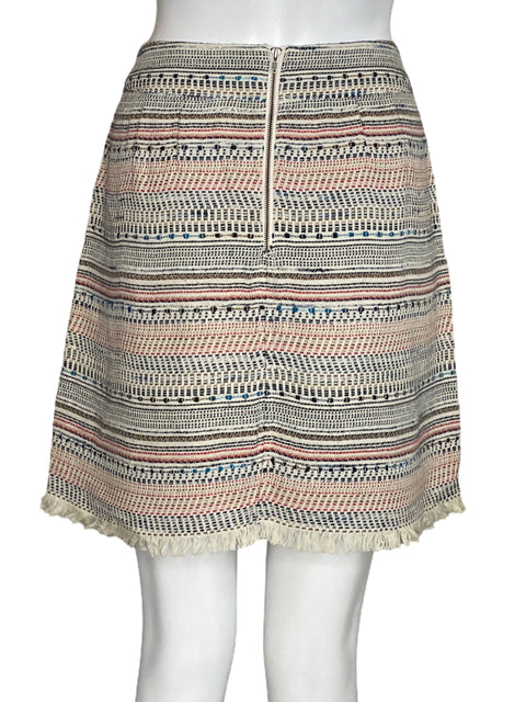 Falda Loft Tweed Rayas Beige-Talla 8