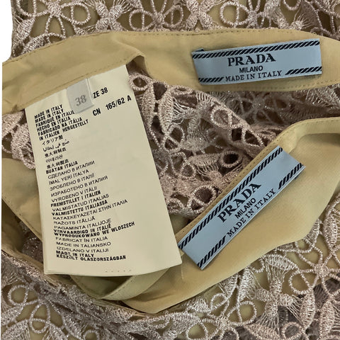 * Falda Prada Encaje Rosado-Talla 38