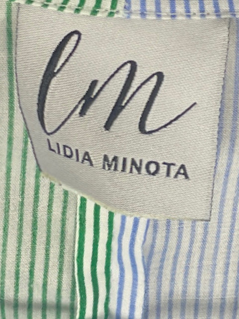 Set Lidia Minota Blusa + Pantalón Líneas Verde - Talla S
