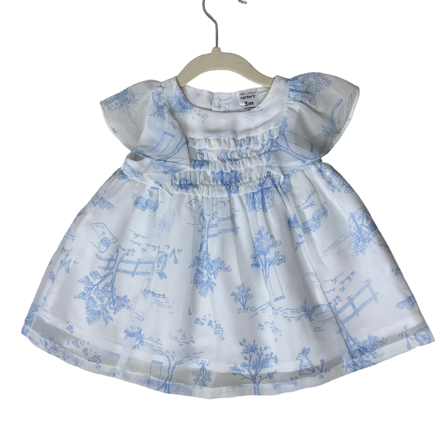 Vestido Carter's Vuelos Estampado Azul-Talla 3M