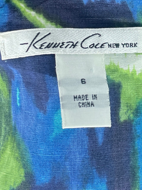 Falda Kenneth Cole Mini Estampado Verde - Talla 6