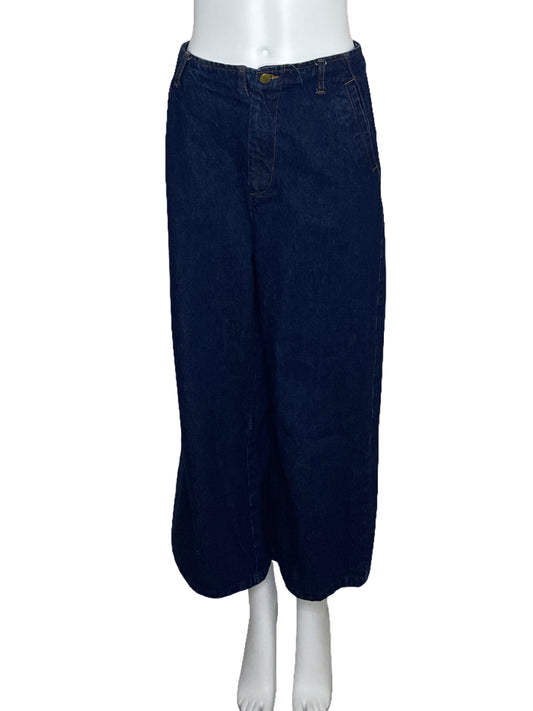 Pantalon Zara Denim Capri Azul-Talla 8