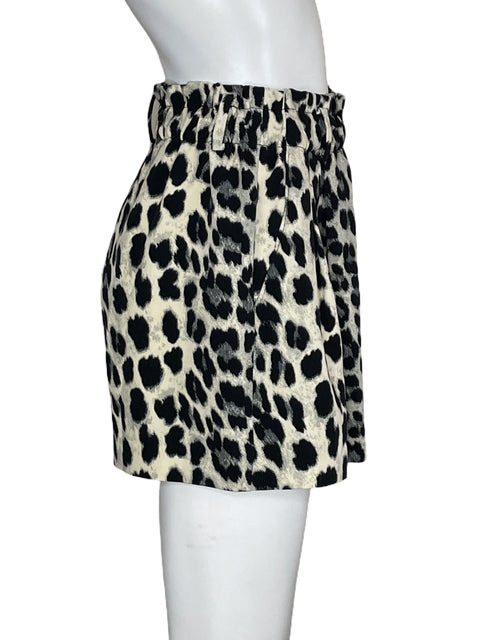 Short Zara Animal Print Paper Bag Gris-Talla XS
