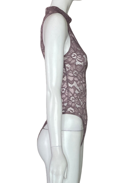 Body Zara Encaje Halter Morado-Talla S