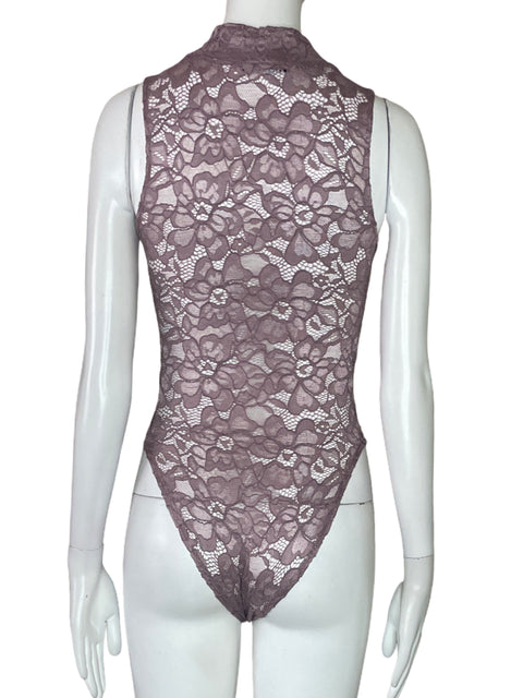 Body Zara Encaje Halter Morado-Talla S