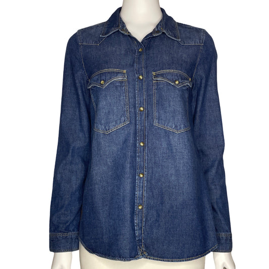 Camisa Zara Trafaluc Vaquera Clasica Azul-Talla XS