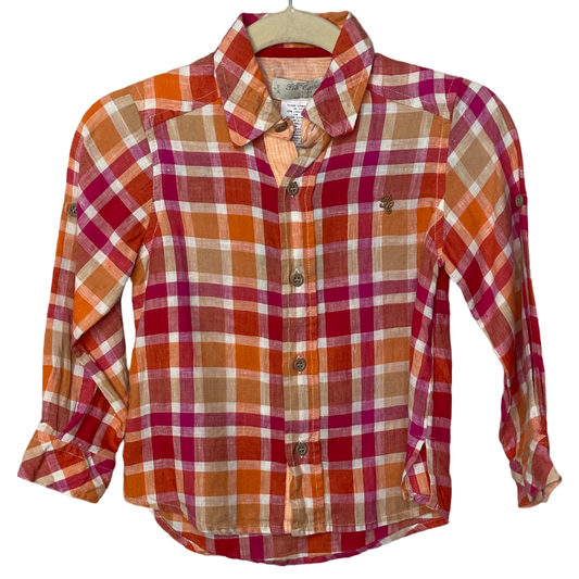 Camisa Pili Carrera Cuadros Naranja-Talla2