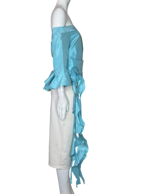 Blusa Celipizan Off Shoulder Vuelo Azul-Talla M