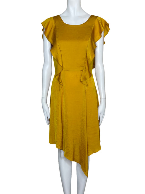 Vestido BCBG Vuelos Fluido Mostaza-Talla 6