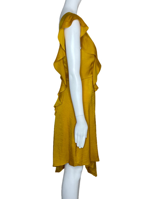 Vestido BCBG Vuelos Fluido Mostaza-Talla 6