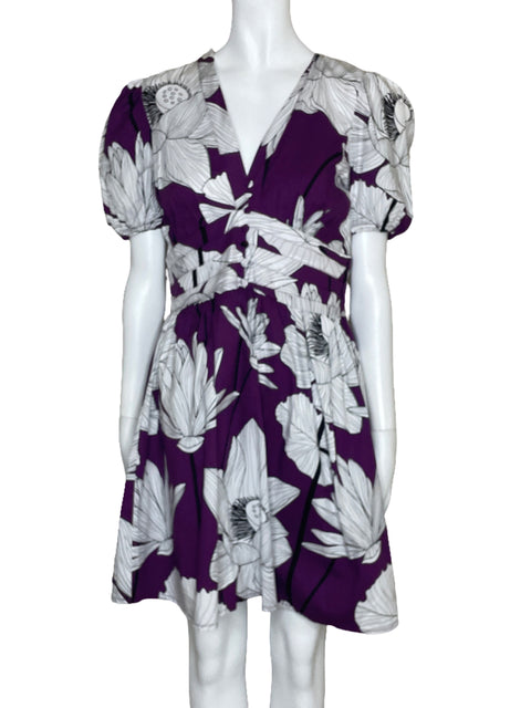 Vestido Melissa Martinez Mangas Puff Morado-Talla S
