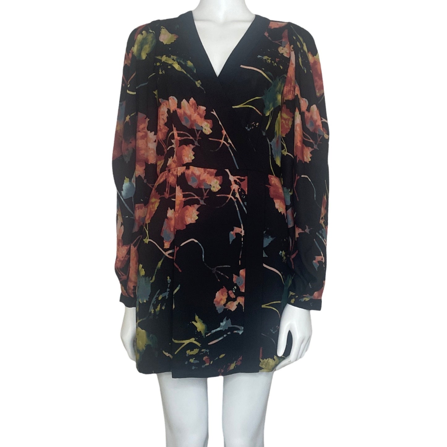 Romper BGBGMAXAZRIA Floral Negro - Talla 4