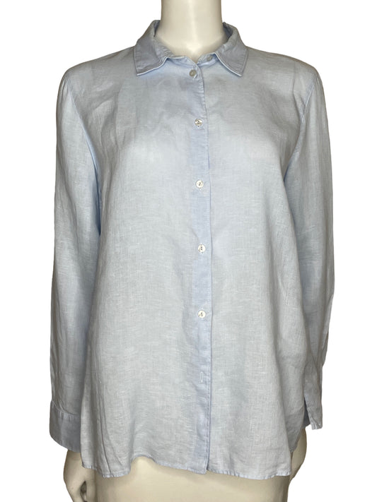 Camisa Massimo Dutti Straight Azul-Talla 6
