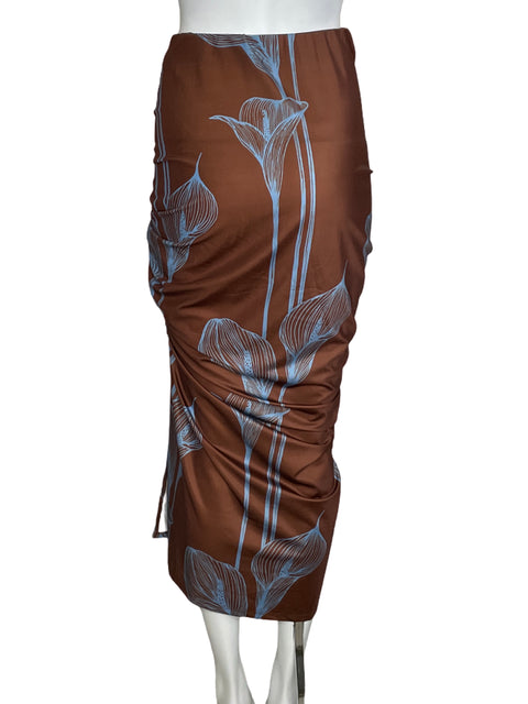 Falda Her.. Bottari Abertura Marrón-Talla M