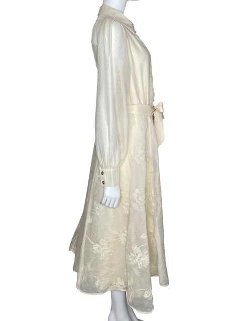 Vestido A. Peach Midi Camisero Beige-Talla L