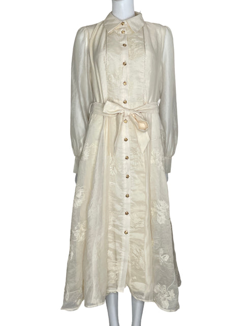 Vestido A. Peach Midi Camisero Beige-Talla L